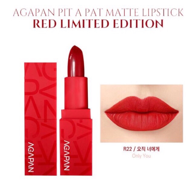 Son Agapan Pit A Pat Matte Lipstick Limited Edition phiên bản vỏ đỏ siêu quyến rũ