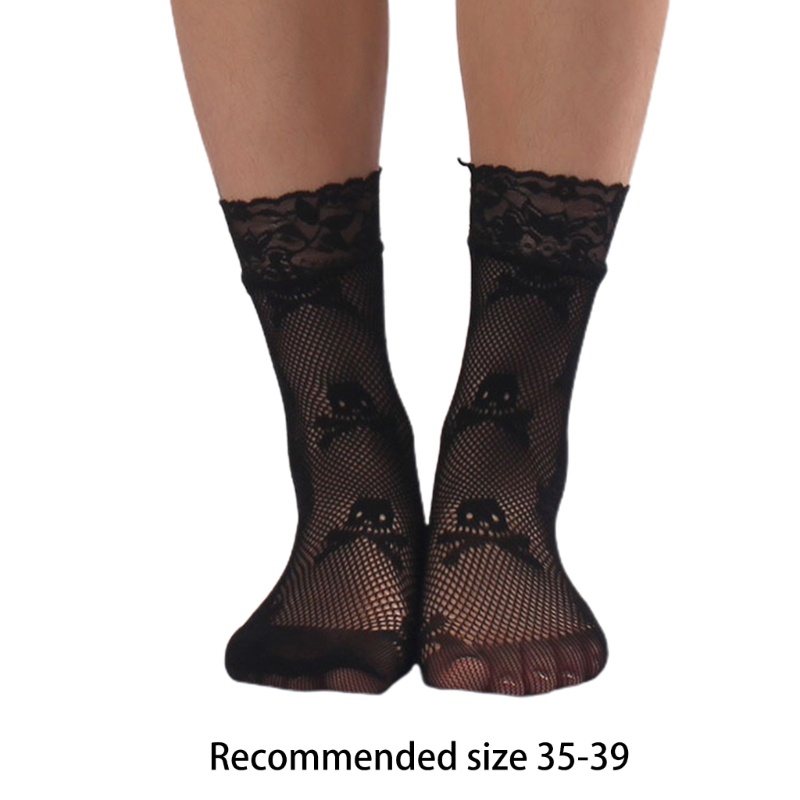 Vớ Ngắn Mềm Co Giãn In Họa Tiết Bộ Xương Halloween 10MK Cho Nữ