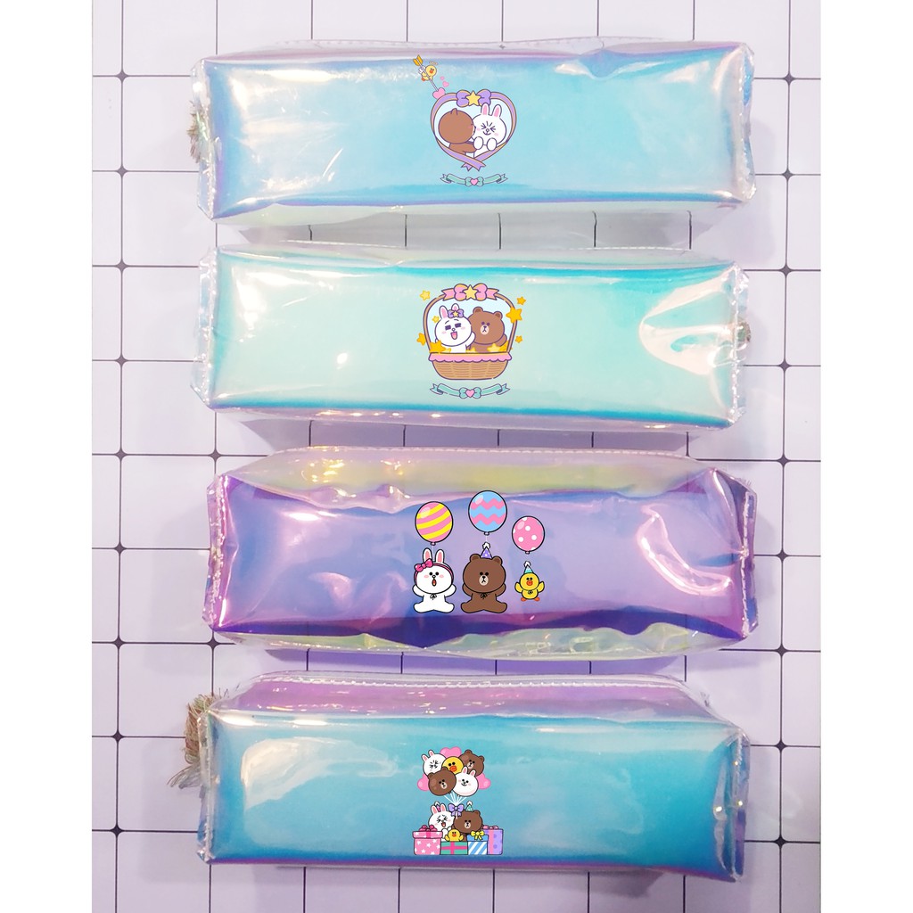 Hộp bút gấu brown thỏ cony HBHI4 hộp bút hologram hộp bút trong hoạt hình dễ thương