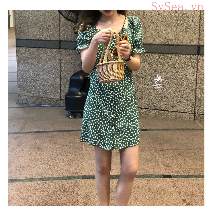 Đầm Voan Hoa Phong Cách Retro Dành Cho Nữ