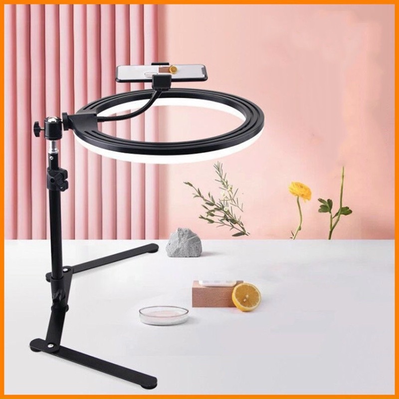 Đèn 26cm Chụp Hình Đồ Ăn Review Sản Phẩm Live Tik tok Chân Gấp Gọn Điều Chỉnh Được Có Kẹp Điện Thoại
