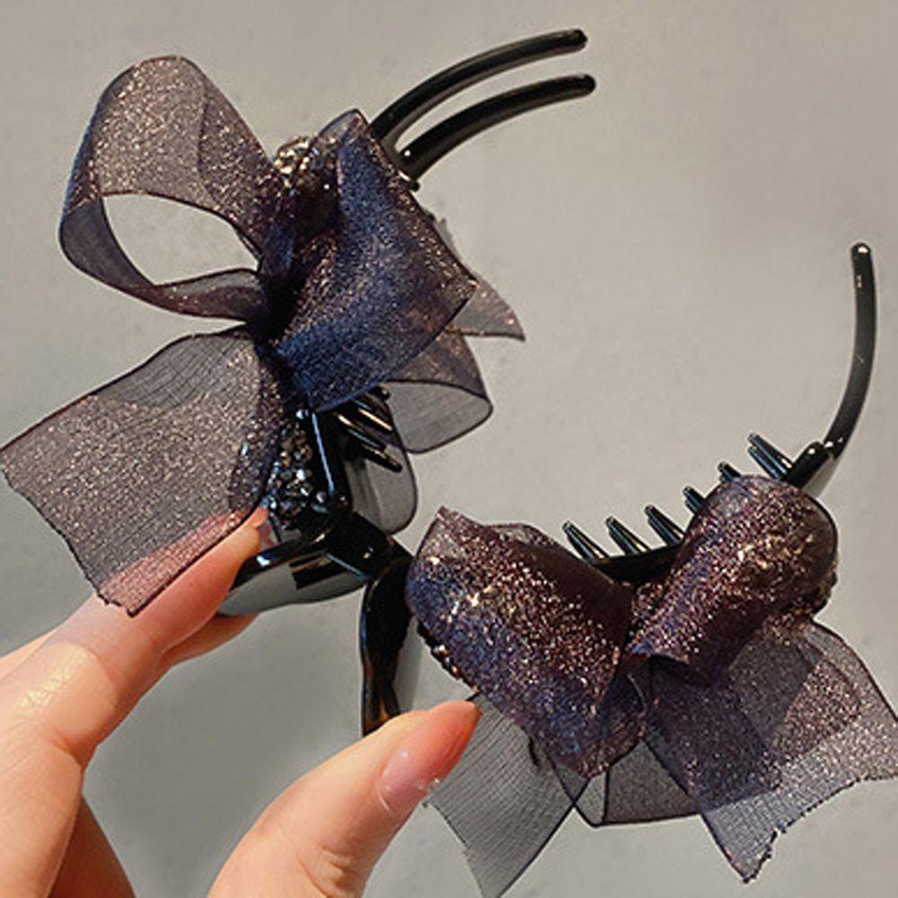 Kẹp Tóc Cá Mập WMES15H Phối Lưới Nơ Sau Lưng Thanh Lịch