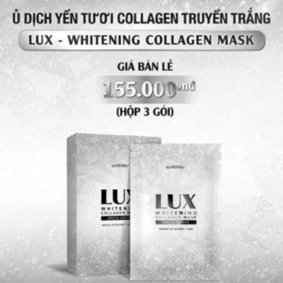 Ủ trắng da lux tinh chất collagen yến tươi hộp 3 gói