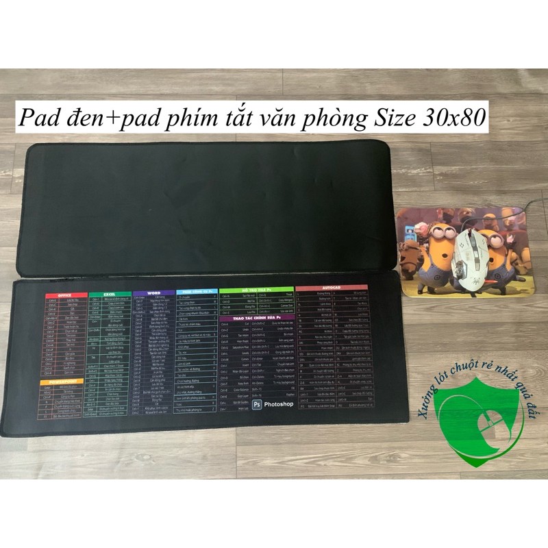 mousepad desk pad lót chuột full đen full da chống trượt cỡ lớn 30x80 40x90 kèm ảnh thật sản phẩm