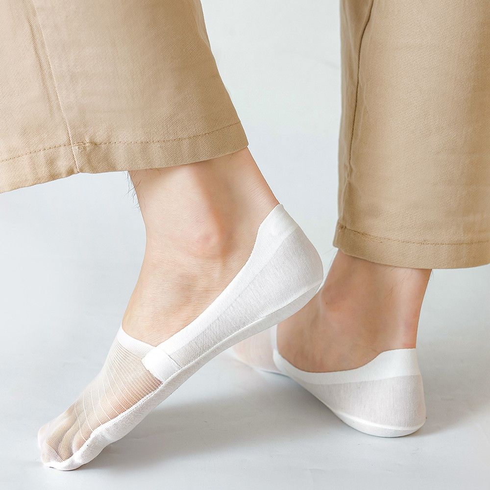 Vớ lưới cổ thấp thoáng khí chống trượt thời trang đơn giản cho nam