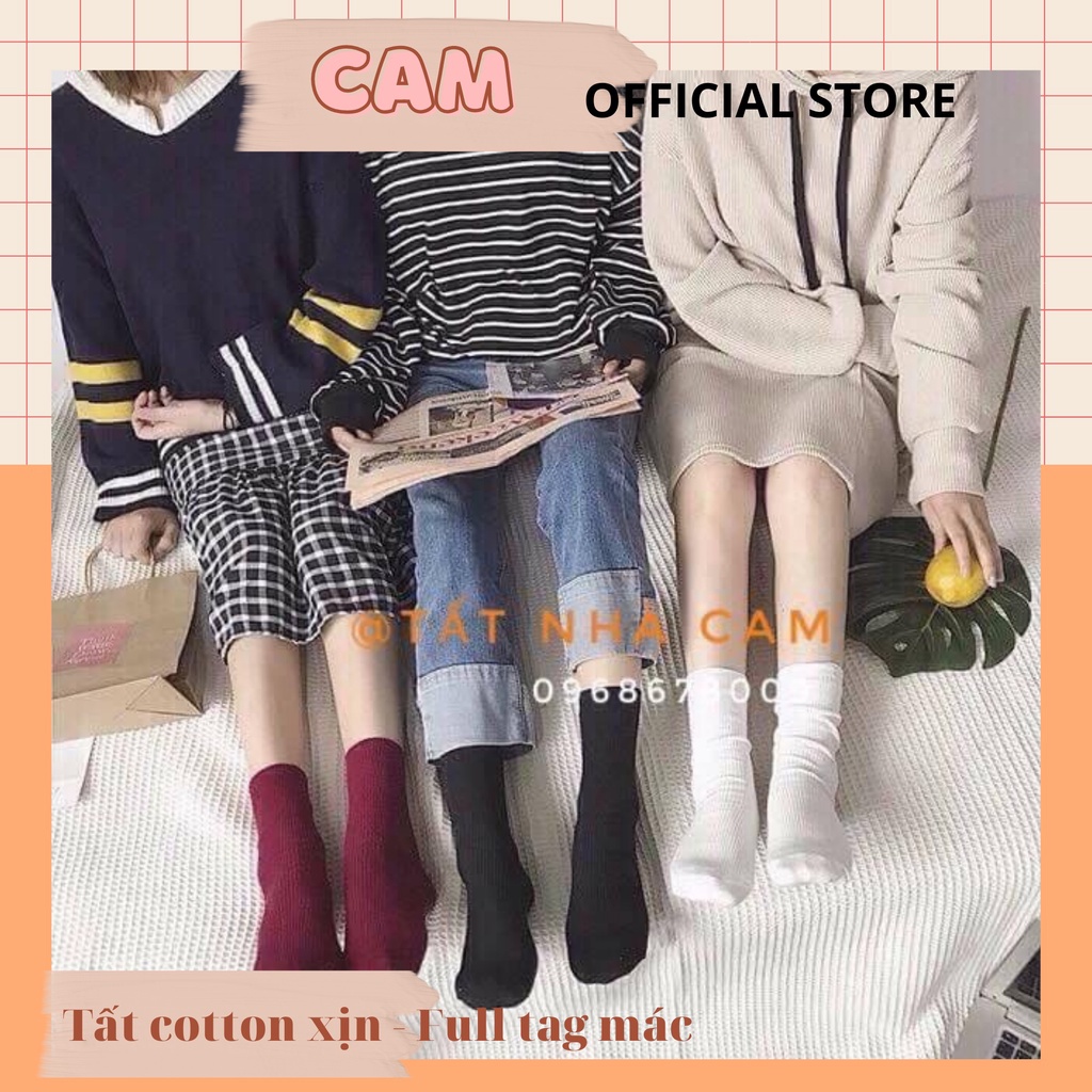 TẤT VỚ CAO CỔ NAM NỮ  VINTAGE NHÚN HÀN QUỐC - CAM CAM VINTAGE