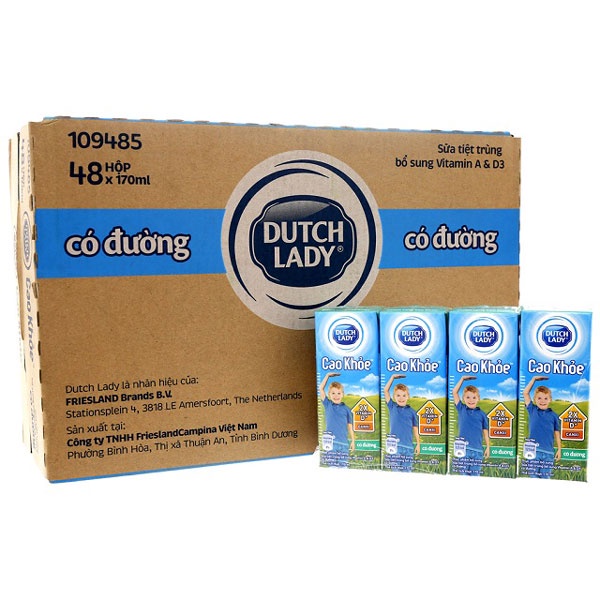 [MUA 8 TẶNG 1] Combo 8 hộp sữa tươi cao khỏe Dutch Lady Fresh180ml.