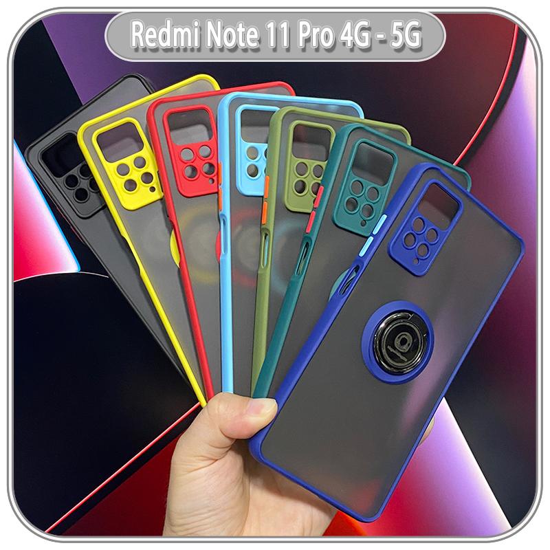 Ốp lưng cho Xiaomi Redmi Note 11 Pro 4G 5G - Note 12 pro 4G nhám iRing che camera viền màu
