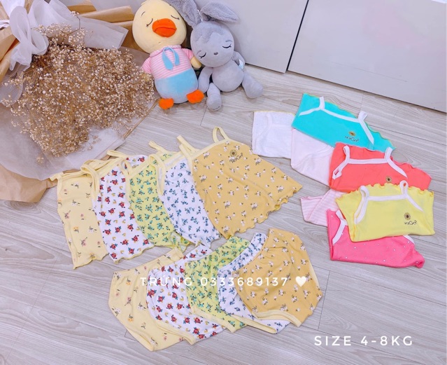 Set 5 bộ Hột gà tay ngắn/tay dài / hai dây cho bé trai/bé gái