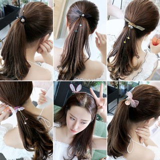 Túi rút Set 9 Dây cột tóc style HÀN đính đá XINH XẮN co giãn hạn chế đứt gãy tóc cho bạn gái