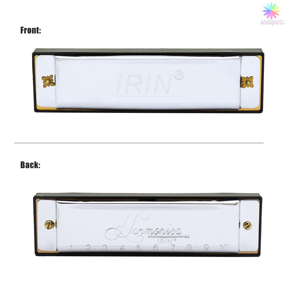 [Ready Stock] 10 Holes 20 Tone Diatonic Blues Harmonica Key of C with Case for Beginner Children Sil