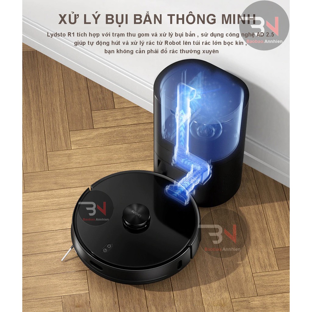 Robot hút bụi lau nhà thông minh Xiaomi Lydsto R1 Phiên bản Quốc Tế 2021 hộp đựng bụi tự động đổ rác kết hợp sạc