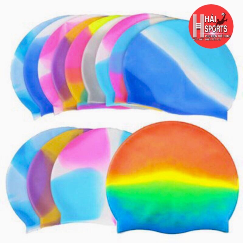 Mũ bơi silicon chống thấm nước tốt -Nón bơi silicon kiểu dáng thể thao ( đủ màu )