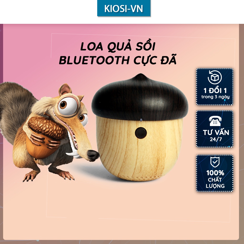 Loa bluetooth - Loa quả Sồi nâu Nhỏ Gọn - Âm thanh cực đỉnh - Tiện dụng - Cực xinh xắn đáng yêu