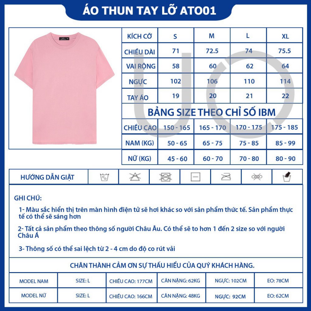 Áo Thun Tay Lỡ Nữ Nam Unisex Form Rộng URBAN OUTFITS Trơn ATO01 100 Cotton