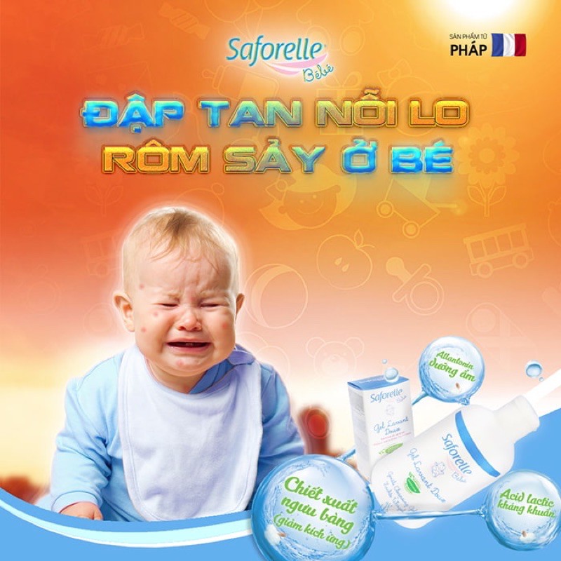 (DATE04/2022)GEL TẮM GỘI CHO BÉ SAFORELLE BÉBÉ