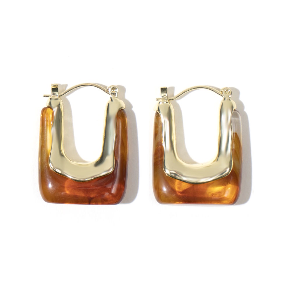 Đôi khuyên tai hình chữ U bằng acrylic trong suốt phong cách Hàn Quốc thời trang cho nữ Yanqueens Trang sứ Quà tặng