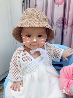 Mũ giả cói cho bé