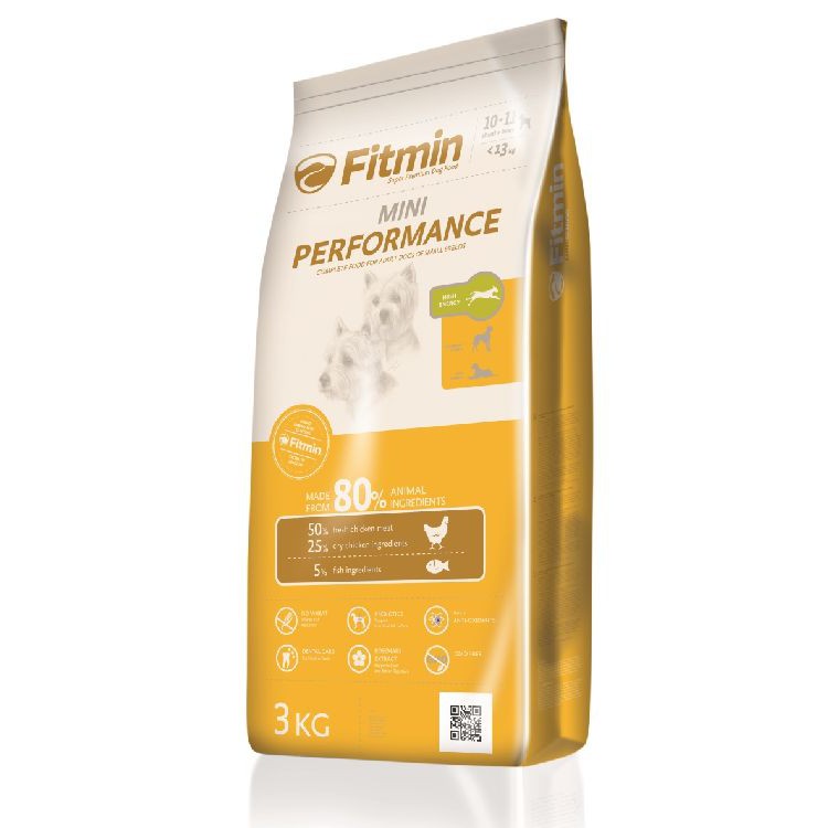 Fitmin Mini Performance 3kg | Hạt khô cho chó trưởng thành, giống nhỏ