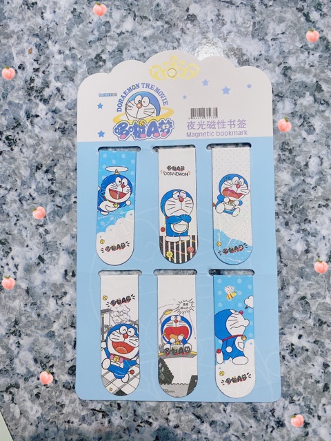 Set Bookmark đánh dấu trang sách nam châm hình Doraemon (set 6 cái)