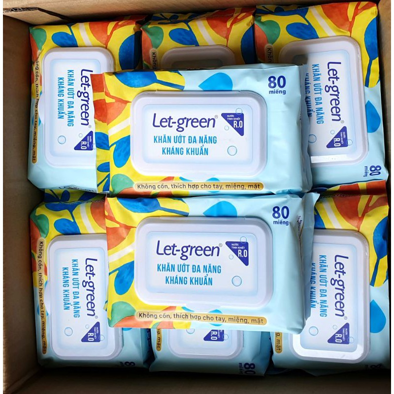 Khăn ướt đa năng Let-green 80 tờ