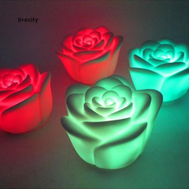 Đèn led hình hoa hồng đổi màu