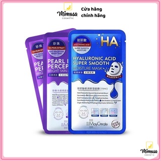 [FREESHIP] Mặt nạ HA Xanh Tím Maycreate HA Mask (Miếng) Hyaluronic Acid Super Smooth cấp nước, cấp ẩm và dưỡng trắng