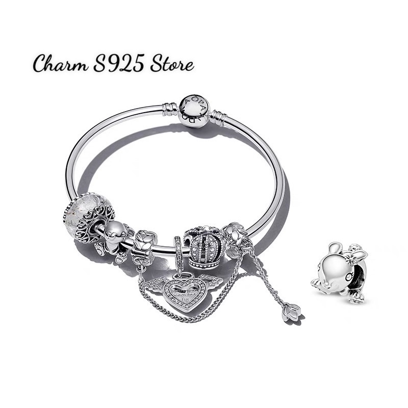 COMBO BỘ VÒNG TAY PAN ALE MIX 5 HẠT CHARM BẠC S925 THUẦN KHIẾT HÀNG CAO CẤP