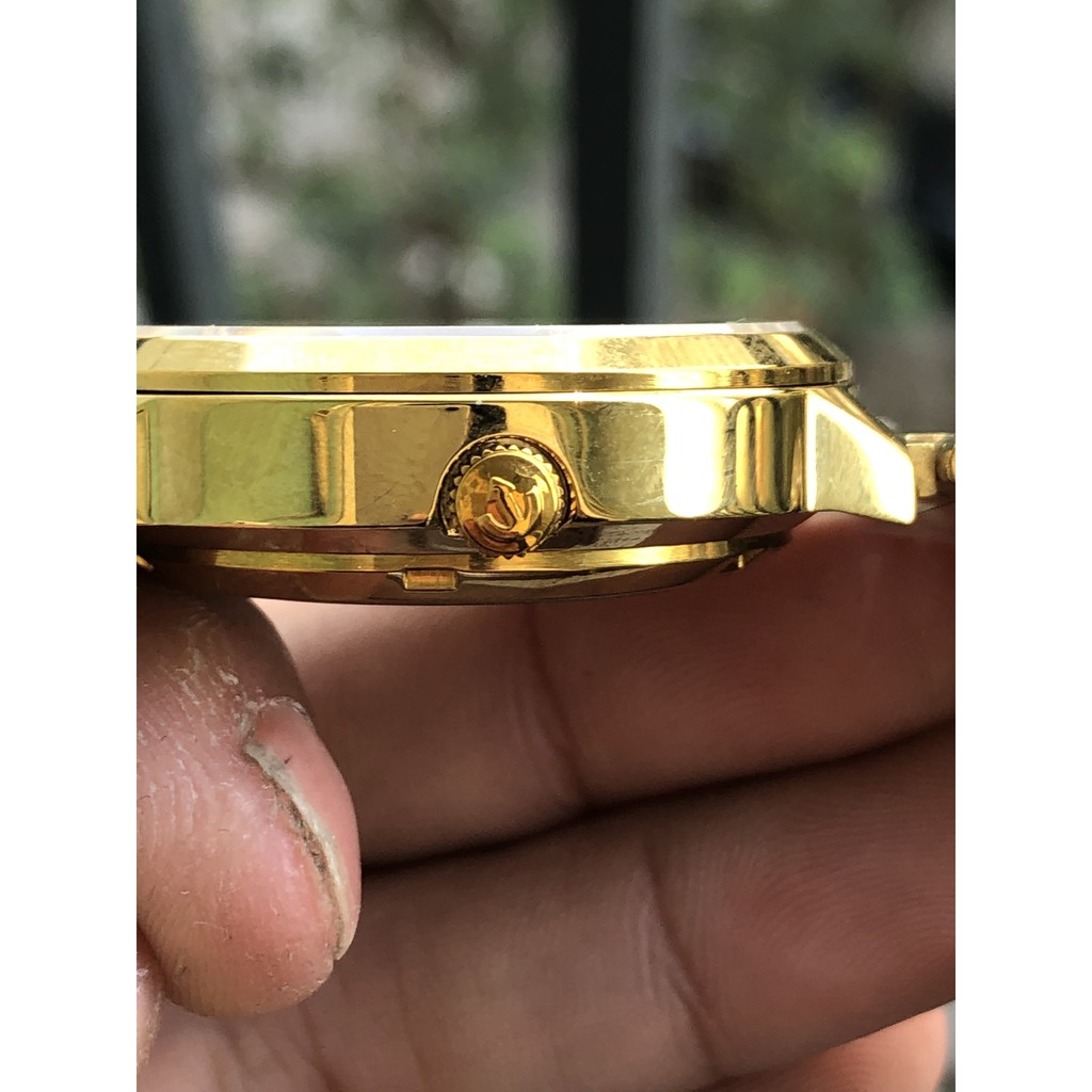 Đồng hồ nam  đồng hồ máy nhật vỏ vàng mặt vàng