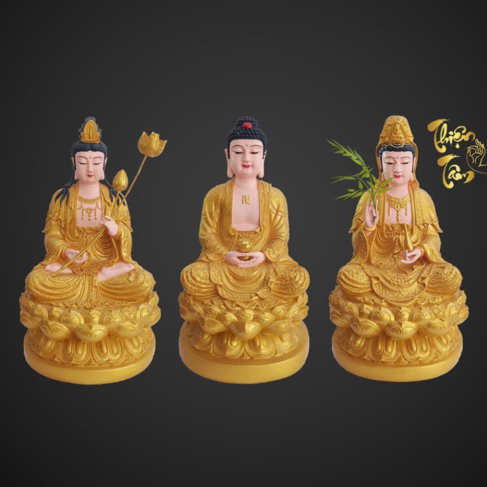 Tượng Quan Âm Bồ Tát cao 50cm – Ngồi – Màu Vàng  027VN-QTA  - Tuong Quan Am Bo Tat