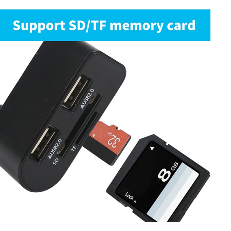 Bộ Chia 2 Cổng Usb 2.0 Với Đầu Đọc Thẻ Nhớ Tf Sd Cho Laptop Ssvn | BigBuy360 - bigbuy360.vn