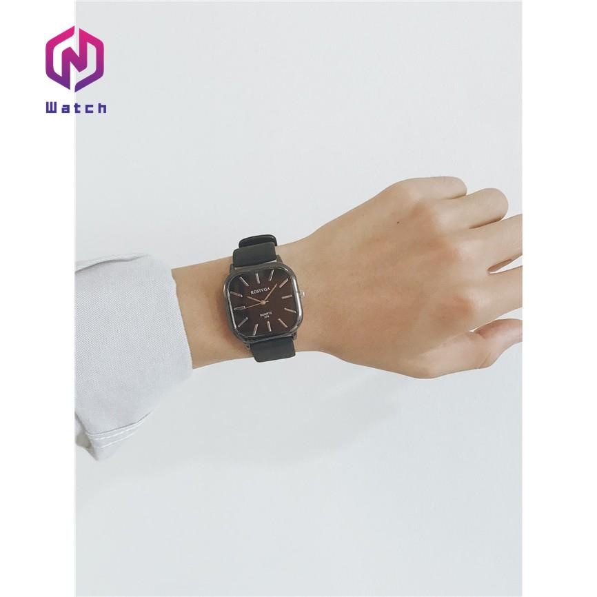 Watch Đồng hồ nam dây da Dyanwatch đồng hồ đeo tay nam thời trang mặt vuông