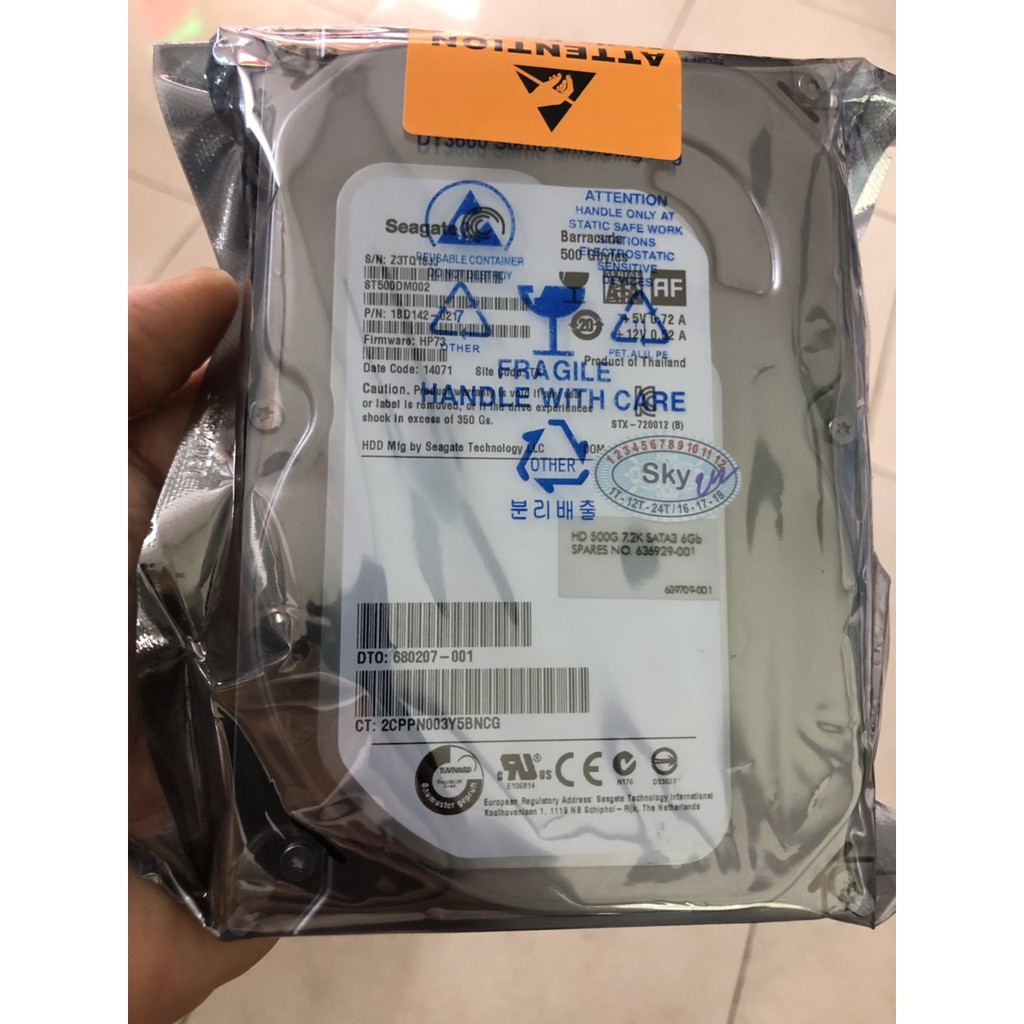 Ổ Cứng HDD Seagate Barracuda 500GB 3.5 inch SATA3 6Gb/s - Bảo hành 24 tháng 1 đổi 1