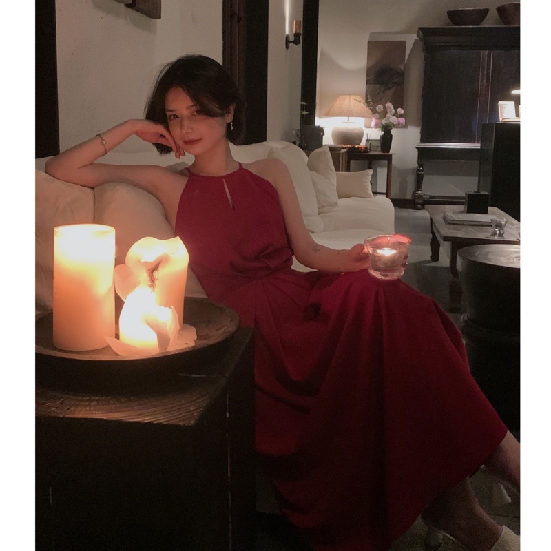 Đầm Trắng Cổ V Eo Cao Thời Trang Mùa Hè Cho Nữ