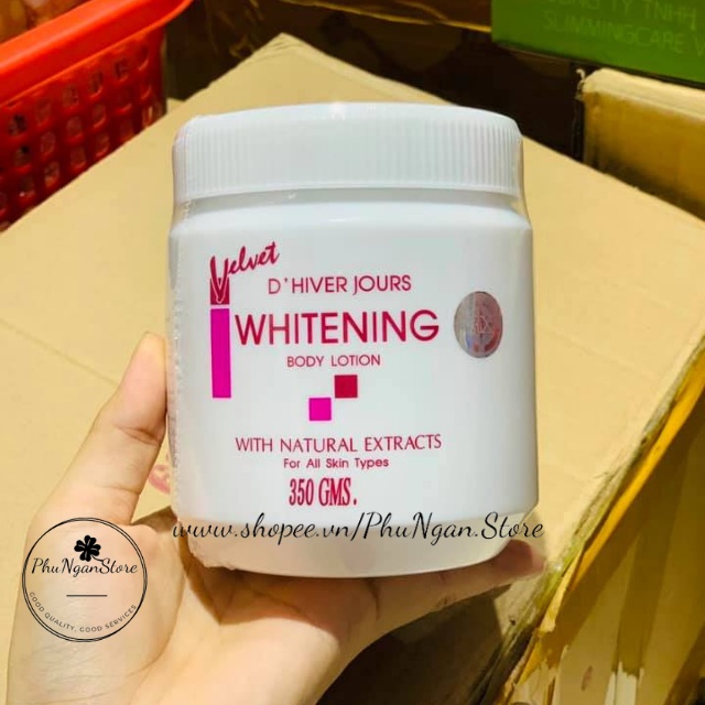 (Trắng, mịn)Kem dưỡng thể Velvet Whitening Body Lotion Thái Lan 350g