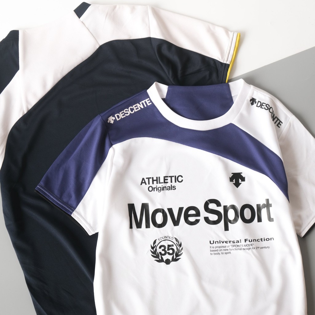 Áo thun thể thao, áo phông thể thao nam Descente chất Polyester vải lưới giống bộ đá bóng chuyên chơi thể thao