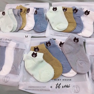 SET 5 ĐÔI TẤT LƯỚI SỢI TRE THOÁNG MÁT CHO BÉ