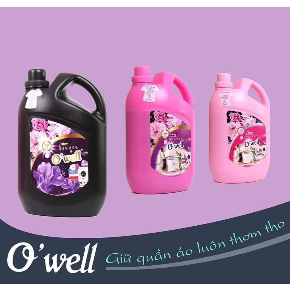 Nước giặt xả cao cấp owell, can 3.6 lít tha hồ giặt luôn