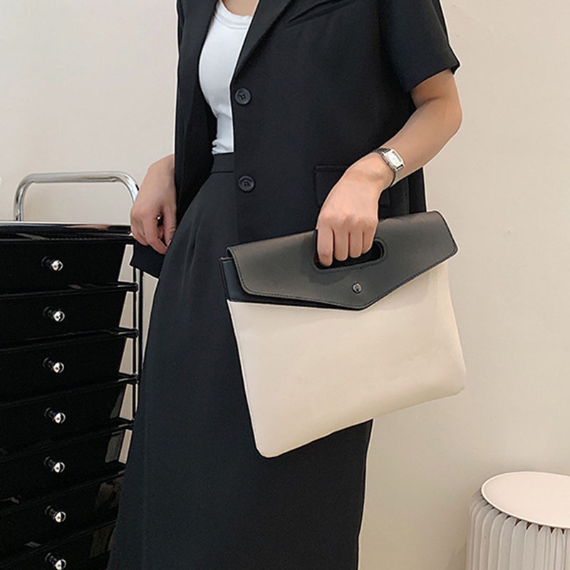 Túi xách tote IELGY cỡ lớn màu sắc tương phản thiết kế thời trang dành cho nữ