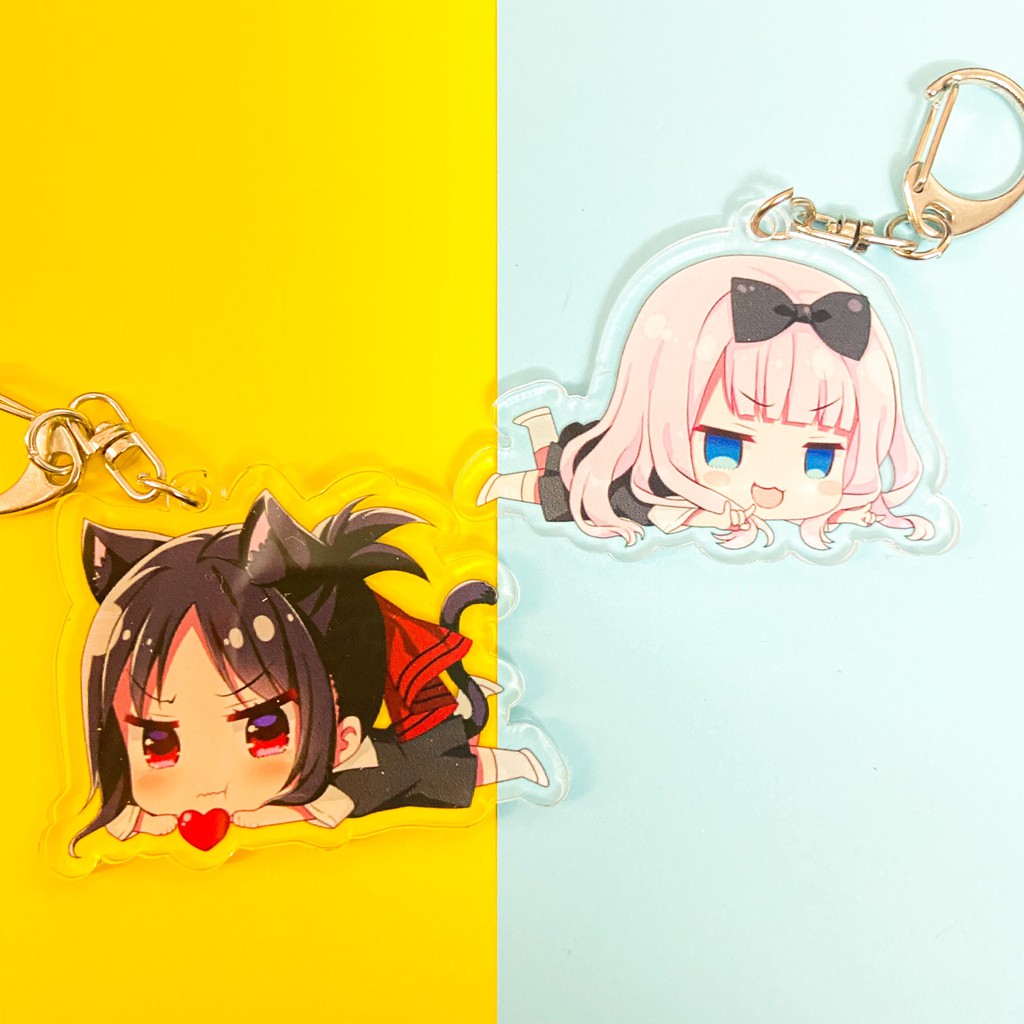 ( Mica trong acrylic ) Móc khóa CUỘC CHIẾN TỎ TÌNH VER NẰM quà tặng xinh xắn dễ thương in hình anime chibi