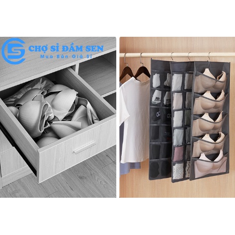 Túi lưới treo đựng đồ 2 mặt nhiều ngăn, túi đựng đồ cá nhân thông minh tiện ích G389-TuiLuoi-30N