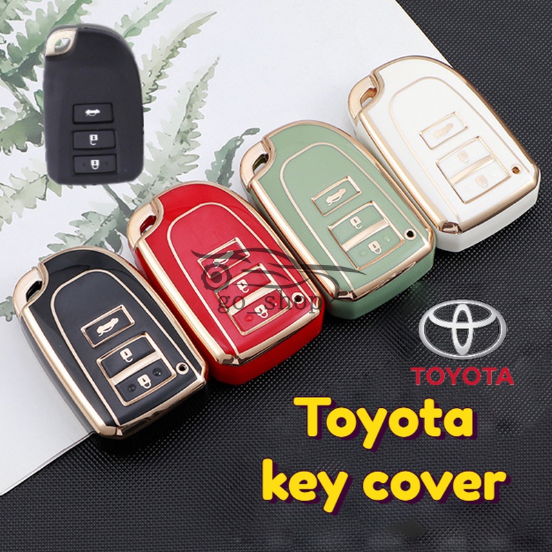 Vỏ Bọc Chìa Khóa Điều Khiển Từ Xa 3 Nút Bằng TPU Màu Vàng Kim Cho Toyota VIOS Yaris HAIs 2020 2021 2022 Hiace 200 Sienta