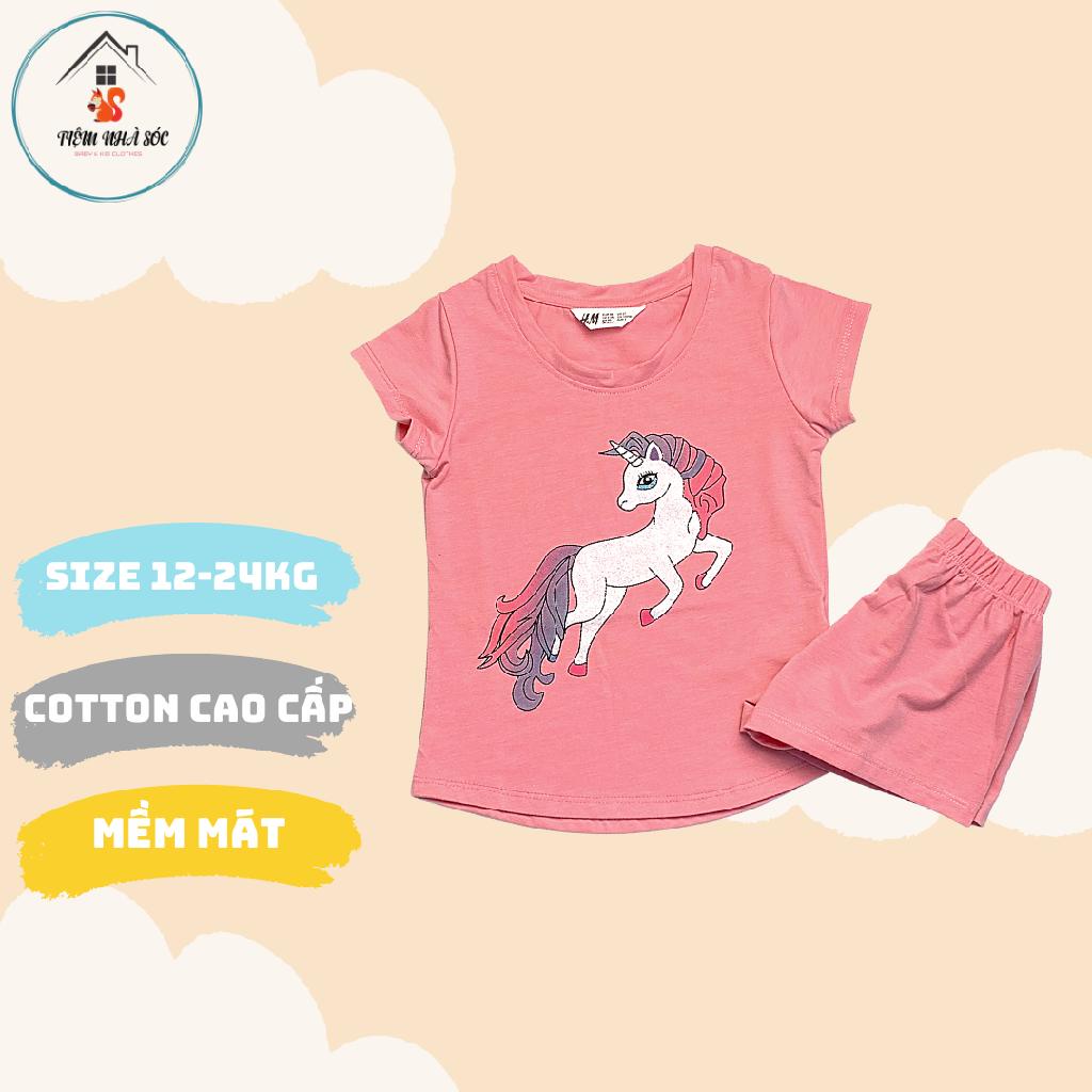 Bộ cộc tay bé gái hiệu H.M size 2 - 6 tuổi Tiệm Nhà Sóc