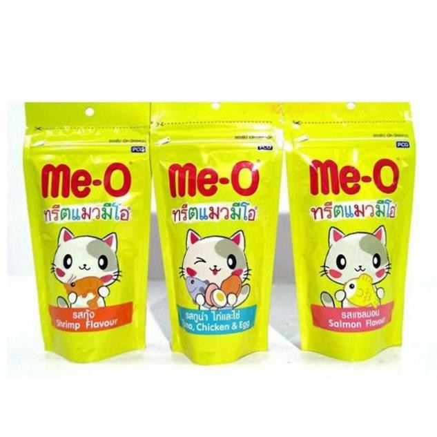 BÁNH THƯỞNG ME- O (3 vị) 50gr thức ăn cho mèo HƯƠNG VỊ TÔM CÁ NGỪ GÀ TRỨNG- Cá hồi