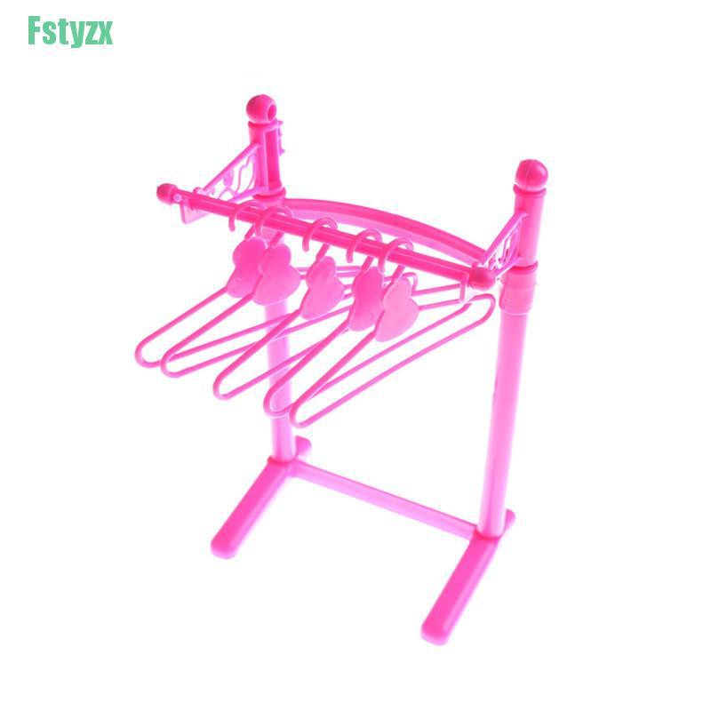 fstyzx Doll Gift Pink Plastic Hangers For Clothing Dress Pop Accessories