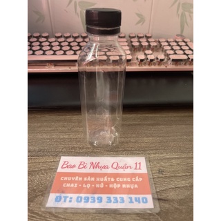 Bộ 50 Chai nhựa vuông nắp đen 250ml