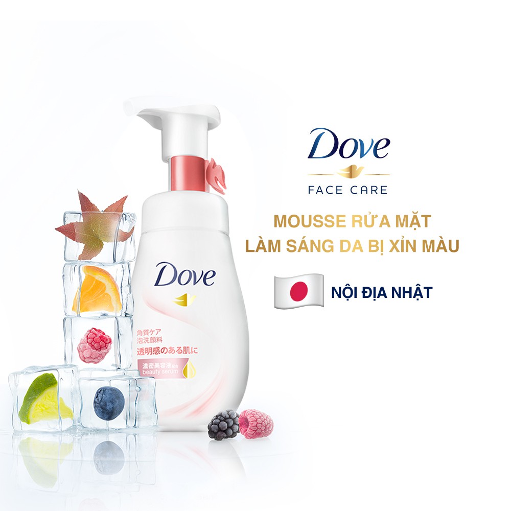 Mousse rửa mặt bọt mịn Dove serum sạch sâu tốt 160ml, dưỡng da căng mịn Mochi