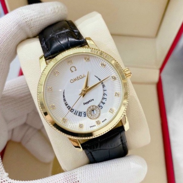 Đồng hồ nam dây da bò chống nước 5atm BH12th {omegas} giảm sốc