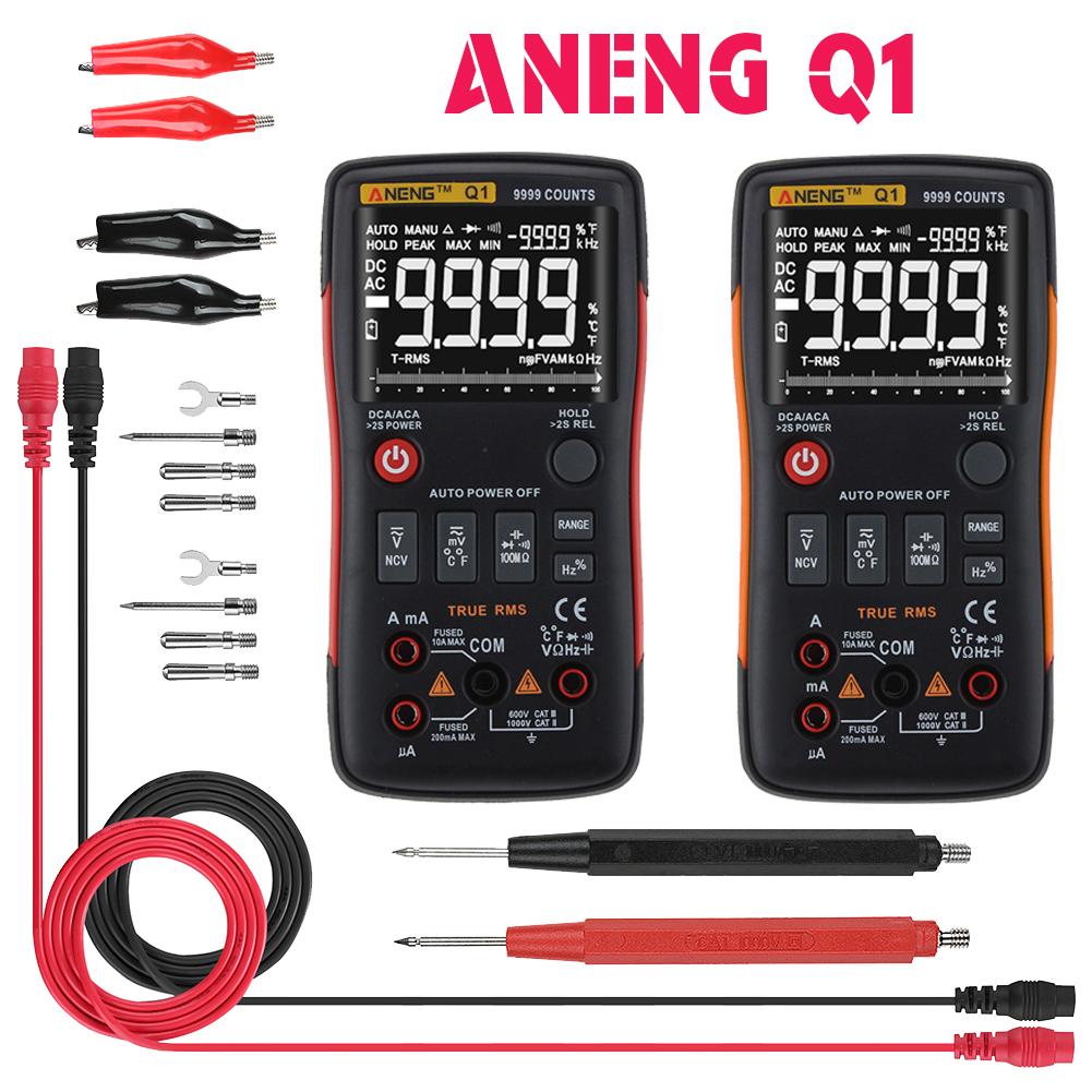 ANENG Q1 9999 Đếm Dải Đồng hồ vạn năng kỹ thuật số Điện dung AC / DC Điện dung Điện dung Tần số Máy đo nhiệt độ