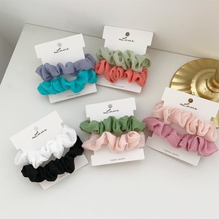 CỘT TÓC SCRUNCHIES VẢI MUSLIN KIM TUYẾN